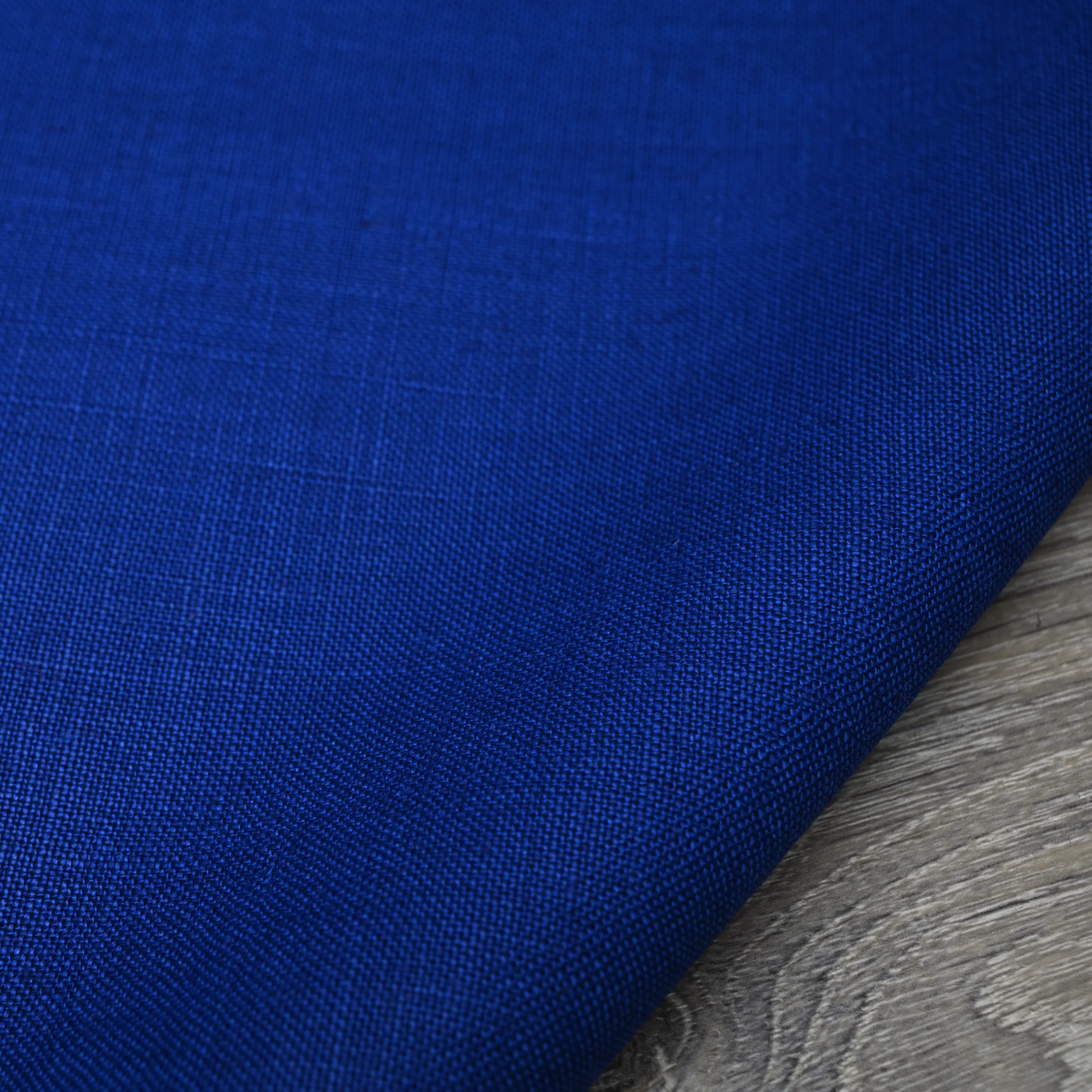 Medium Weight Carbon Blue Linen Fabric