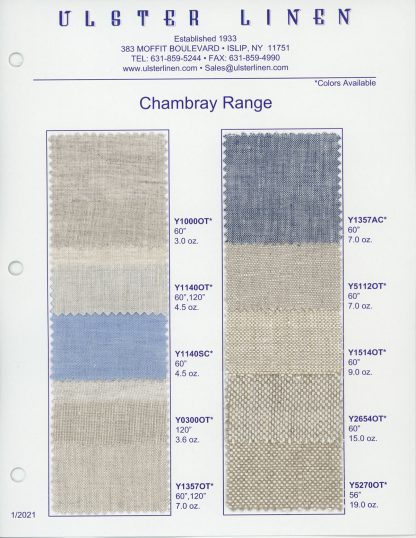 Range of Chambray Linen Fabric