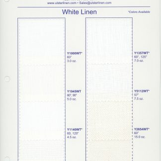 Swatch Card Range of White Linen Fabric