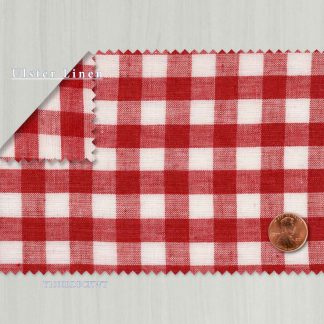 Light Weight Gingham Red and White Linen