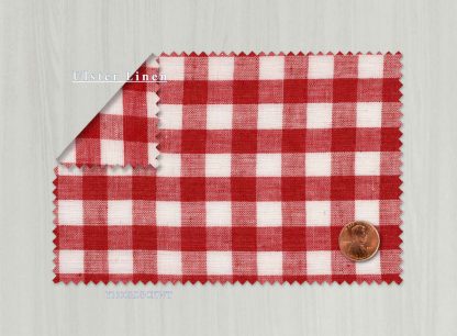 Light Weight Gingham Red and White Linen