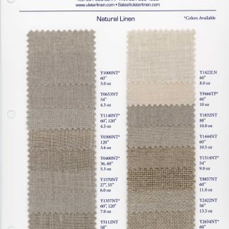 Swatch Card Range of Natural Linen Fabric