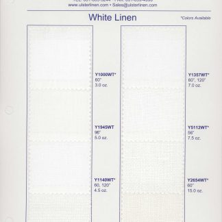 Swatch Card Range of White Linen Fabric