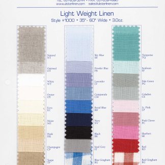 Y1000 Swatch Card of Light Weight Linen Fabric
