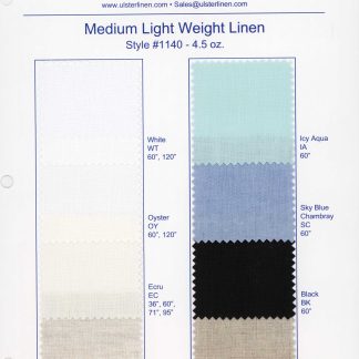 Y1140 Swatch Card of Medium Weight Linen Fabric