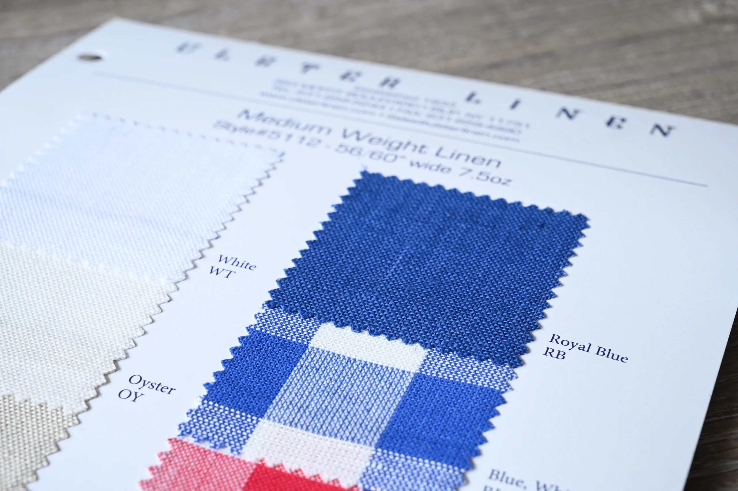 Medium Weight Royal Blue Linen Fabric Swatch